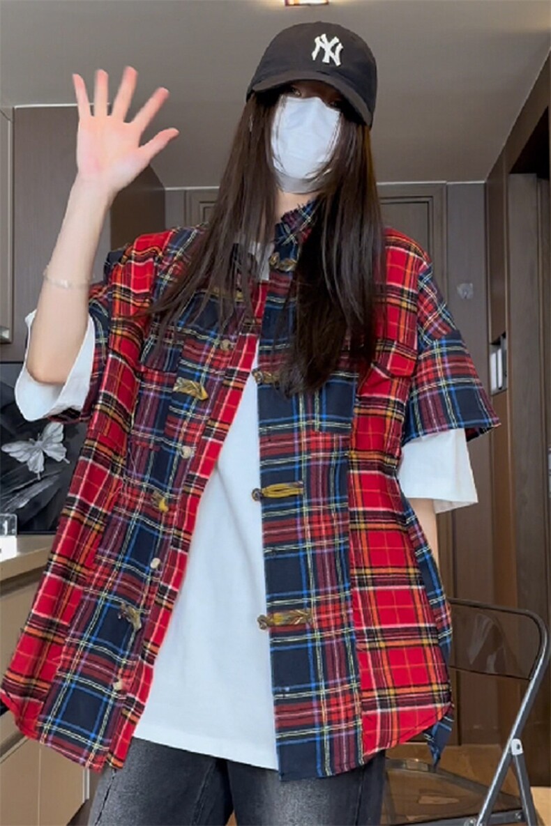 2025夏风男装中式唐装汉服短袖衬衫男女同款短袖衬衫dc88,男装衬衫,电商A089-1