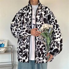 潮流豹纹夹克潮男春季拉链夹克J0825P48图片