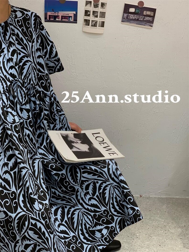 复古图腾连衣裙，女装连衣裙，25Ann·Studio