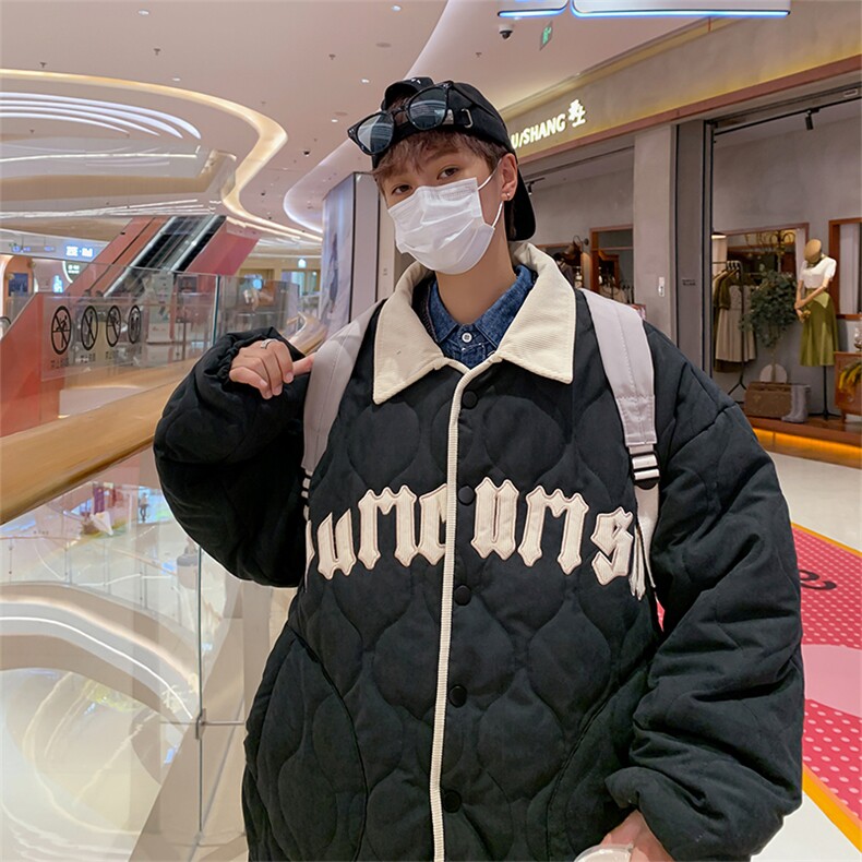 港风青春流行棒球领衣冬季新款帅气潮流休闲ins服W6345-P82,男装棉衣,星座512-3