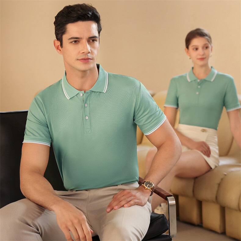 夏季团服工作服LOGO定制男女同款拼色POLO衫广告衫LS688P16.5,男装Polo衫,星座1602B（原101B-1）
