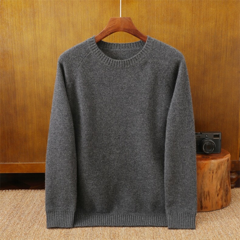 2025春秋新款羊绒衫女100纯山羊绒软糯圆领套头长袖通勤针织衫，男装羊绒套衫，米亚康羊绒