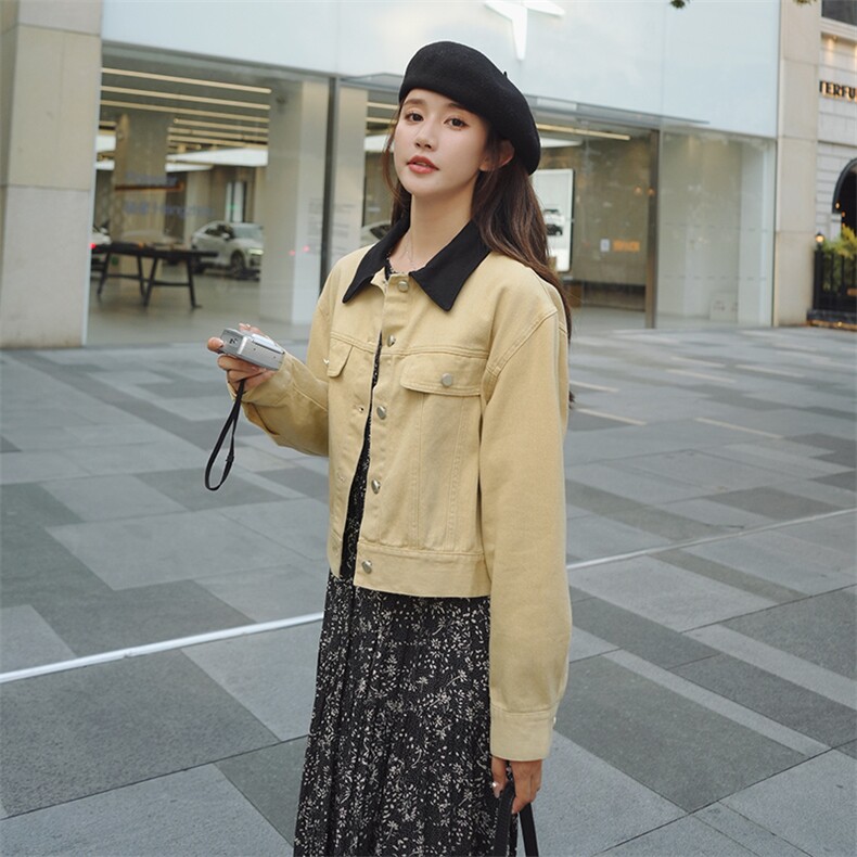 秋装新款撞色休闲短款外套212A-8805-P115-168,女装短外套,浙宝212A