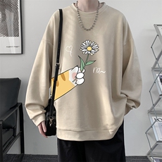 麂皮绒卫衣男大码重磅长袖t恤男JW81265-P35，男装卫衣，电商A040