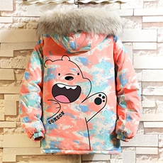 MC49131-P135大毛领迷彩棉衣男大码加厚棉服男棉袄子砖墙挂拍，男装棉衣，电商A040A