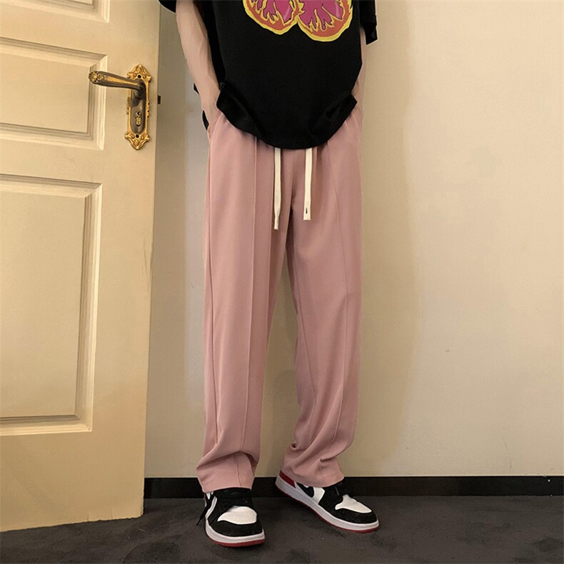 XZ213-DK13-P45控58港风大码纯色质感系带休闲运动裤男长裤,女装休闲裤,星座213