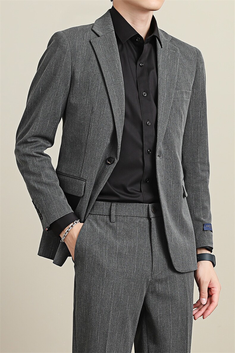 条纹西服外套男士商务职业春季单西修身正装休闲小西装XZ18-P138,男装西服套装,星座610（原A335）