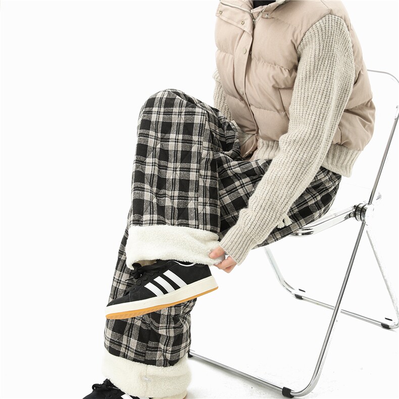 【现货】A165-K9202-特P65含18%羊毛羽绒棉裤格子加厚休闲裤，男装棉裤，电商A165