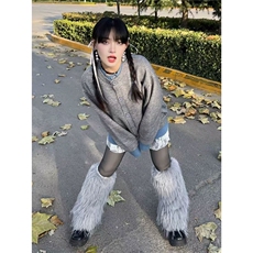 网络图现货美式复古北极绒开衫毛衣男女慵懒宽松情侣针织，男装针织衫/毛衣，星座715-4