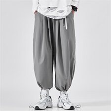 2021日系新款潮男士休闲宽松工装大码抽绳束脚九分裤长裤K397/P35，男装休闲裤，星座608A