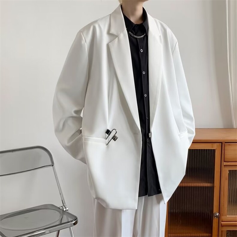 男便服单西中长款纯色长袖潮西服上衣F18P60,男装西服,星座1116-2