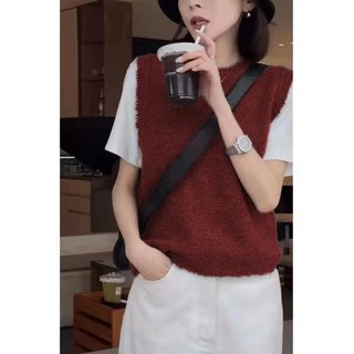 设计感小众内搭打底马甲针织衫女士秋季款显瘦潮叠穿背心羊毛上衣,女装马甲,嘉日羊绒