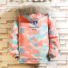 MC49120-P135大毛领迷彩棉衣男大码加厚棉服男棉袄子砖墙挂拍，男装棉衣，电商A040A
