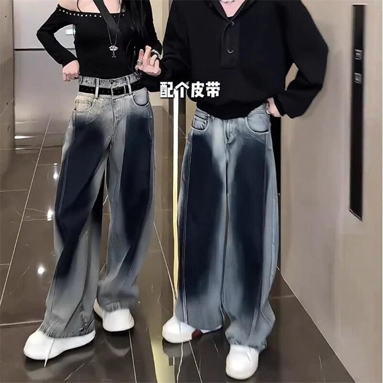 NZ681CC-特P53叨叨同款春季渐变弯刀牛仔裤男女,男装牛仔裤,星座1007（原301D）