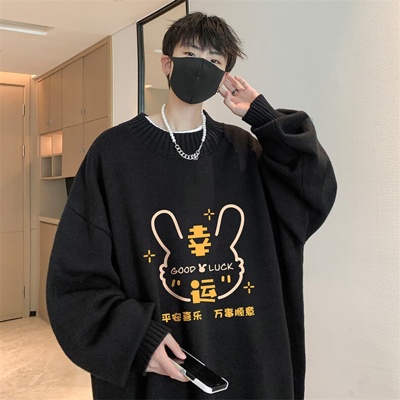 半高领毛衣男士大码针织衫男毛线衣男 M18297-P45 加绒款-P65图片