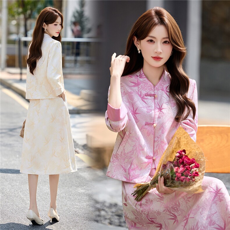 罗得堡2026夏季新款时尚休闲修身两件套2706，女装套装/套裙，罗得堡