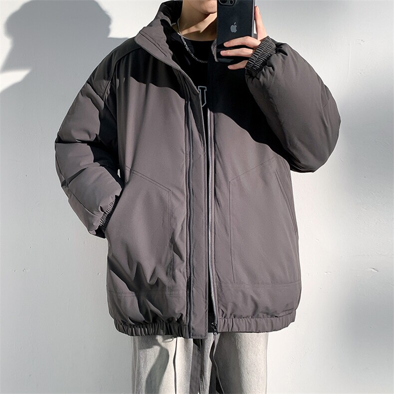 现货冬季美式休闲加厚雪山外套夹克立领纯色三防户外工装棉服,男装夹克,电商A443