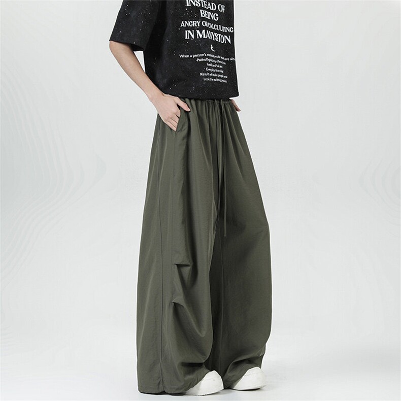 K8907-P45M-6XL美式阔腿褶皱大码伞兵休闲运动裤控79,女装休闲裤,星座109