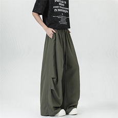 K8907-P45M-6XL美式阔腿褶皱大码伞兵休闲运动裤控79，女装休闲裤，星座109