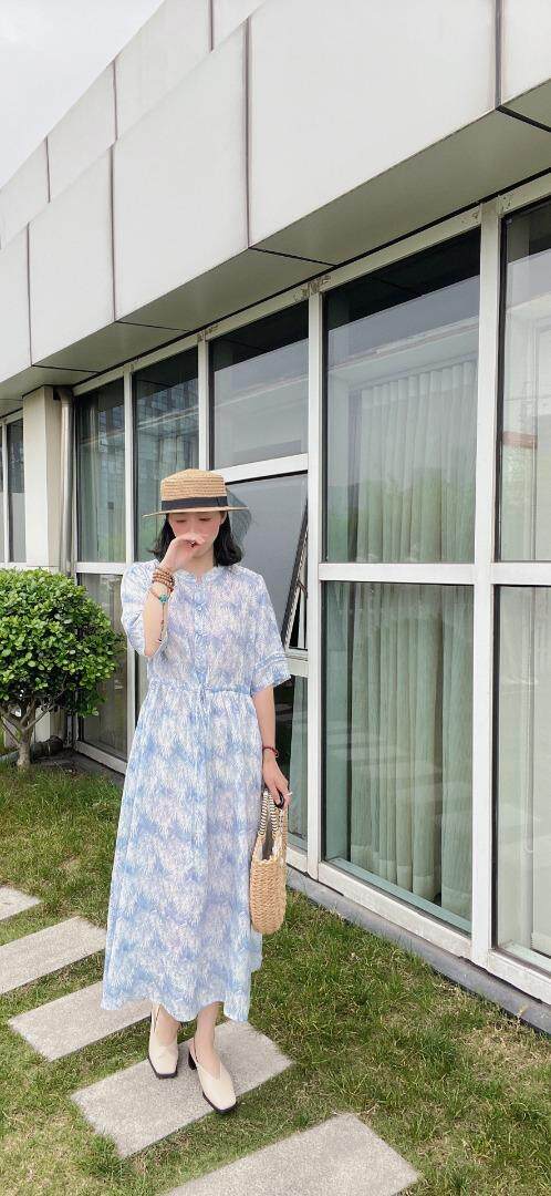 纯苎连衣裙小衫裤子裙子衬衣 时尚风 风淑女风休闲风，女装连衣裙，川哲
