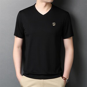 爸爸夏装冰丝polo衫薄款男士短袖t恤中年人商务休闲时尚百搭衣服图片