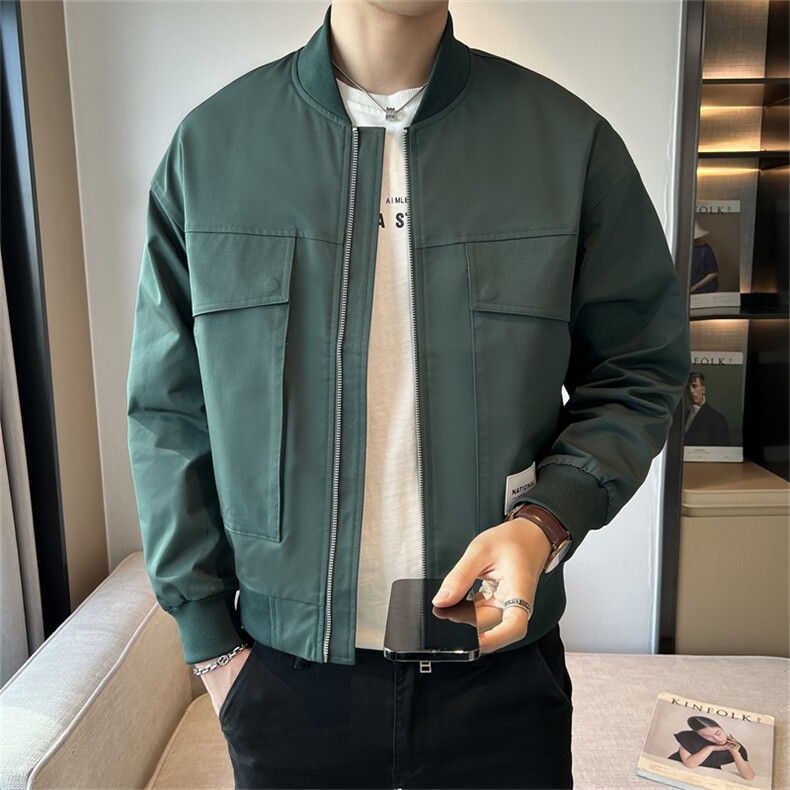 春季新款棒球领外套店主风简约休闲百搭时尚潮流夹克JK090-P98,男装夹克,电商A413