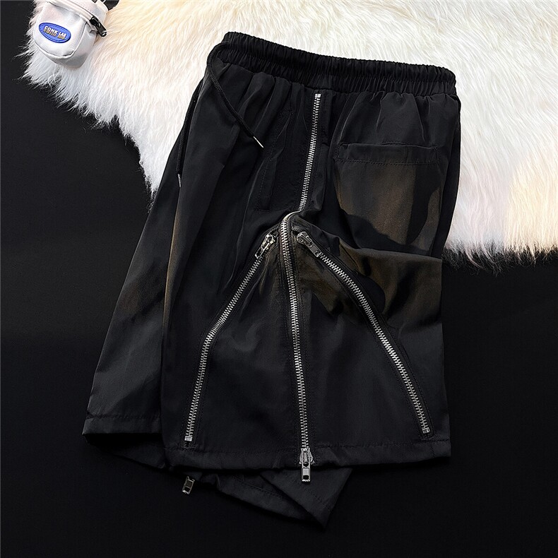 平铺美式多拉链短裤男大码M-5XL成分聚酯纤维DK8795P45控69,男装休闲裤,星座227-7