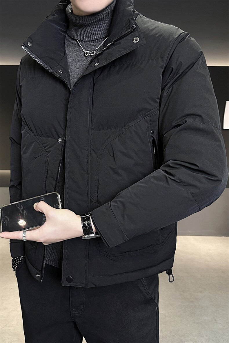 L-4XLMY6609-P155冬季新款短款立领纯色棉衣男加厚保暖外套男,男装棉衣,电商B321-1