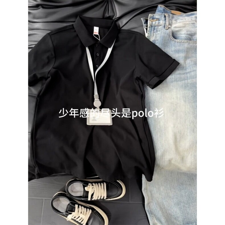 【网图】B221 美式ins修身翻领polo衫短袖T恤SY2547-特P15控39图片