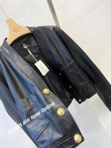 秋季新款进口皮质小外套皮衣，女装皮衣，G