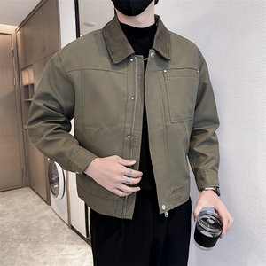 社会小伙高端短款宽松韩版大衣外套 风衣夹克男A236-FY8019-P125图片