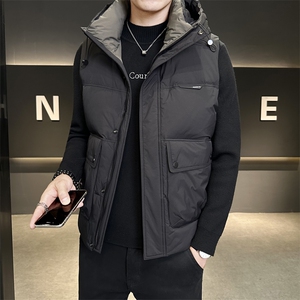 男士马甲连帽秋冬外穿羽绒服马甲韩版潮流坎肩外套M8076-P130图片