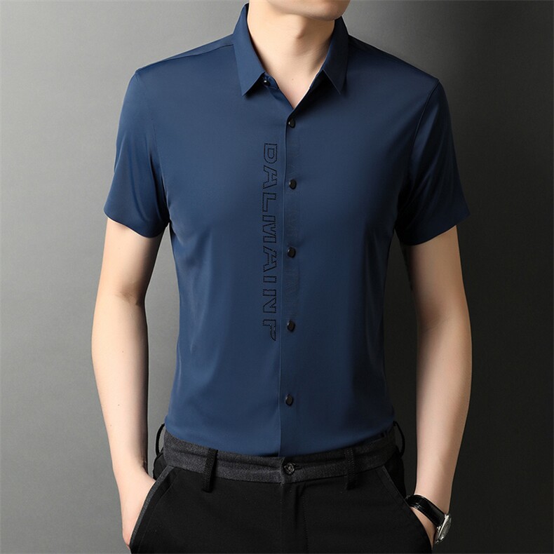 AG6560钱塘2020-3夏季新款无痕弹力精品短袖衬衣P58,男装衬衫,钱塘207-3