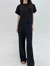 黑色极简懒人套装，女装职业装，HE