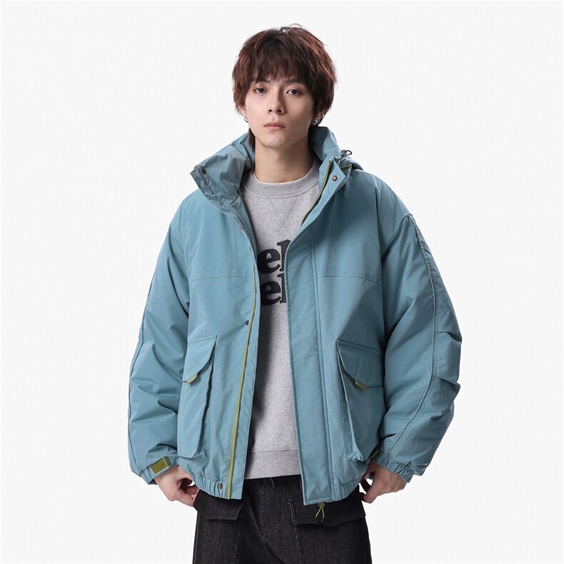 新款冬季大码羽绒棉服棉袄连帽工装韩版宽松外套A436-2533-P98,男装棉衣,电商A436