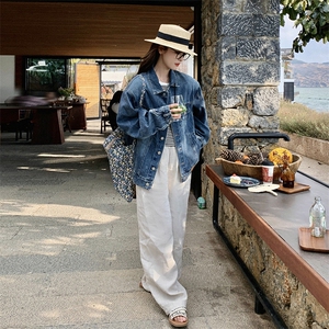 【现货】春装新款贴标牛仔外套图片