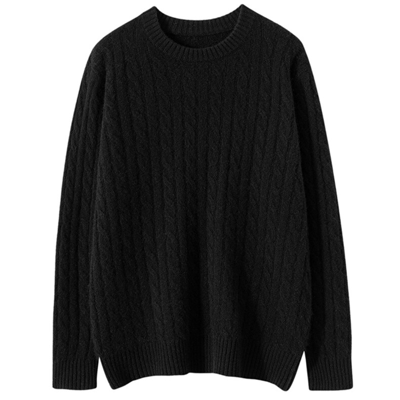 2025秋冬新款女羊绒衫100%纯山羊绒简约圆领针织套衫纯色休闲内搭，男装羊绒套衫，蚂蚁派对工厂直营店