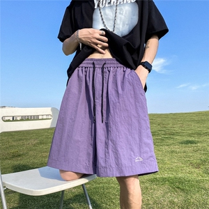 夏季凉感防水塔丝隆刺绣短裤宽松卫裤沙滩裤运动裤DK18-特P18图片