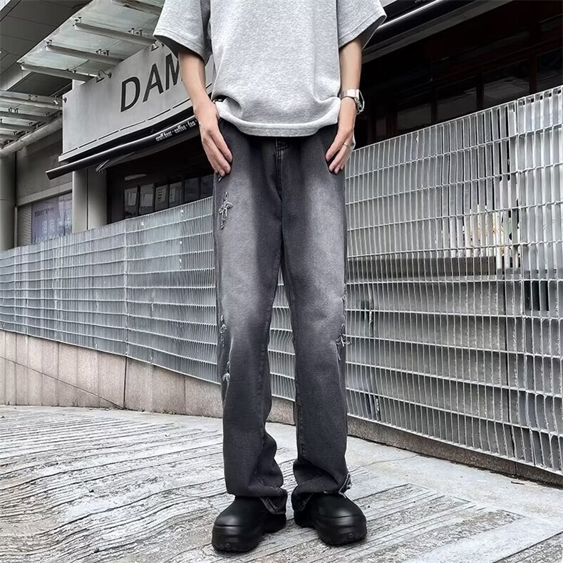2024美式牛仔裤男款直筒长裤潮ZQ13P53,男装牛仔裤,星座1116-2