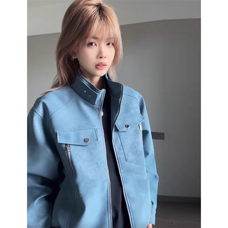 网图慎用春秋款皮夹克做旧复古外套JK306-1P65，男装夹克，星座1904A