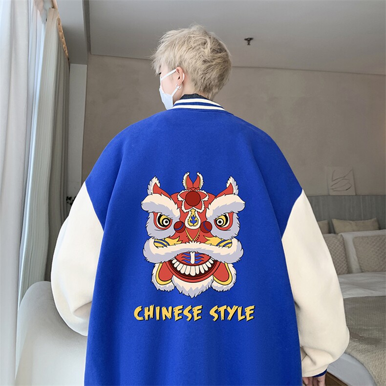 摇粒绒棒球服男大码开衫卫衣男夹克BF86185-P65,男装夹克,电商A040