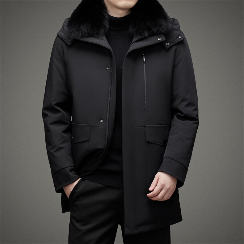 DJ8289钱塘2020-3冬季厚款商务休闲连帽中年男士羽绒派克服P745,男装羽绒服,钱塘207-3
