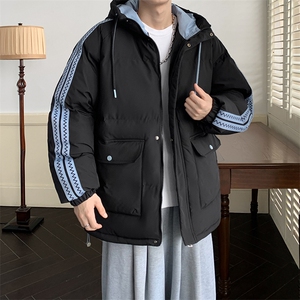 港风潮牌新款织带连帽棉服潮流保暖棉衣M086-P95控139图片