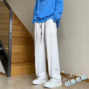 华夫格裤子男款秋季垂感运动裤直筒休闲长裤秋季卫裤K930特批32图片