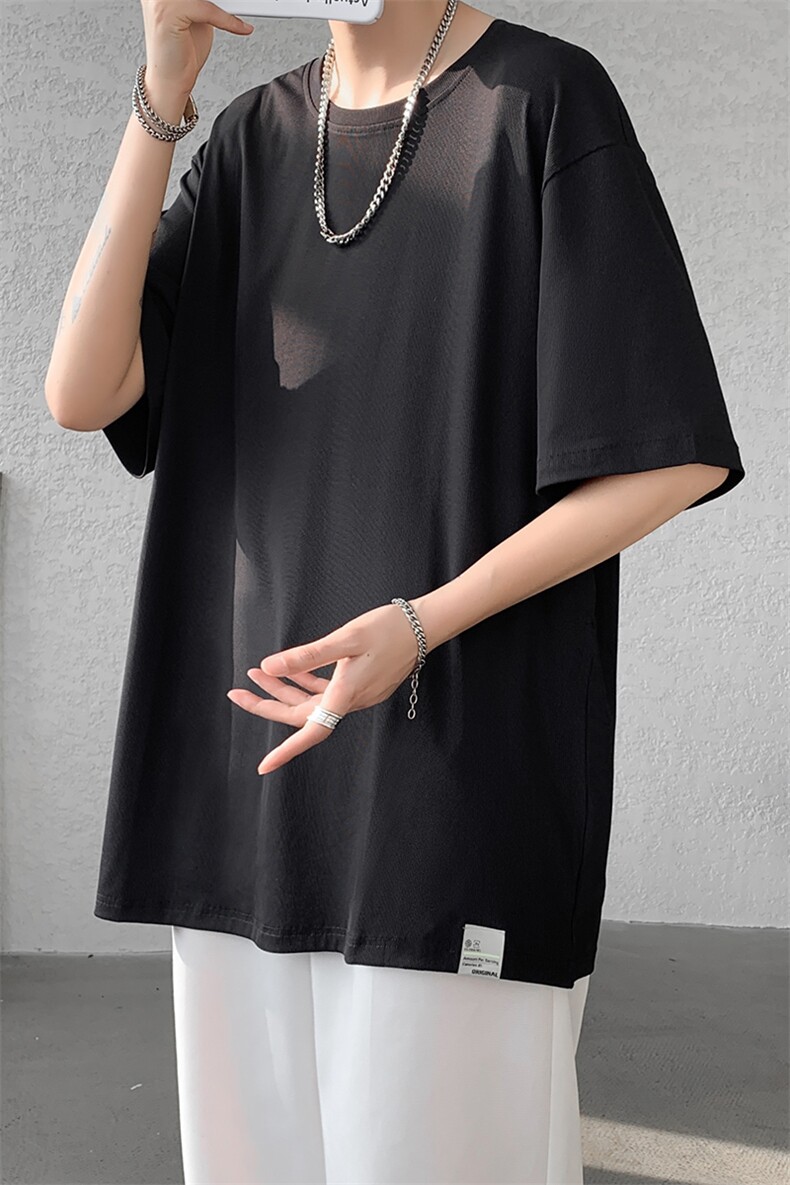 8XL-M高品质！！特大码冰丝速干T恤男透气短袖上衣纯色DX314P25,男装T恤,电商D206-1