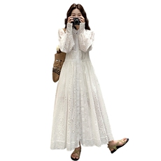 【新款】刺绣重工蕾丝长裙+短裤两件套2C327-8815-P175-K258，女装连衣裙，2C327