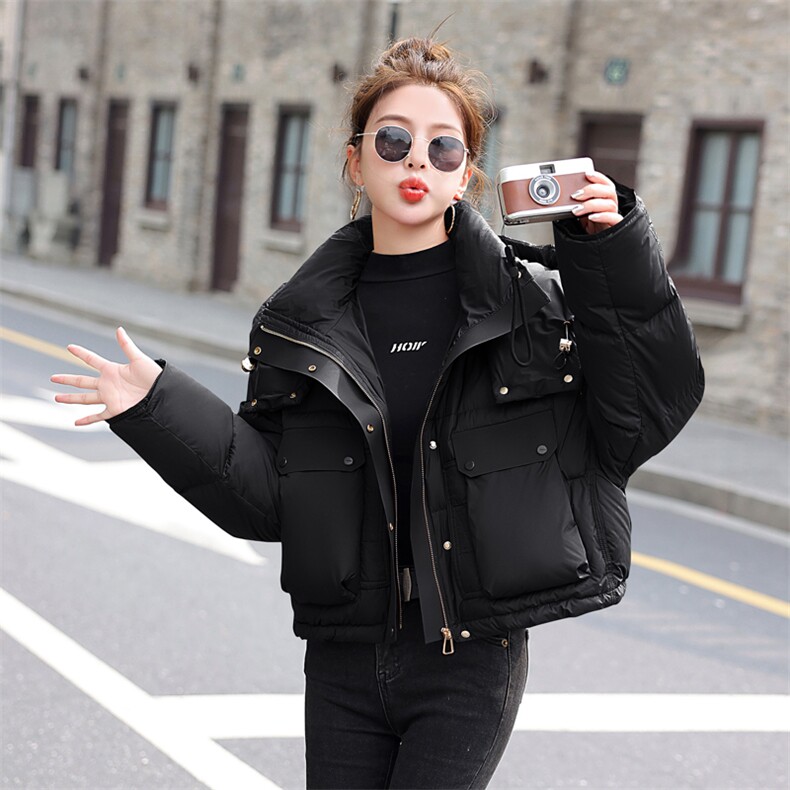 欧货白鹅绒羽绒服女短款2025冬季新款加厚小个子面包服连帽外套女,女装羽绒服,意芙