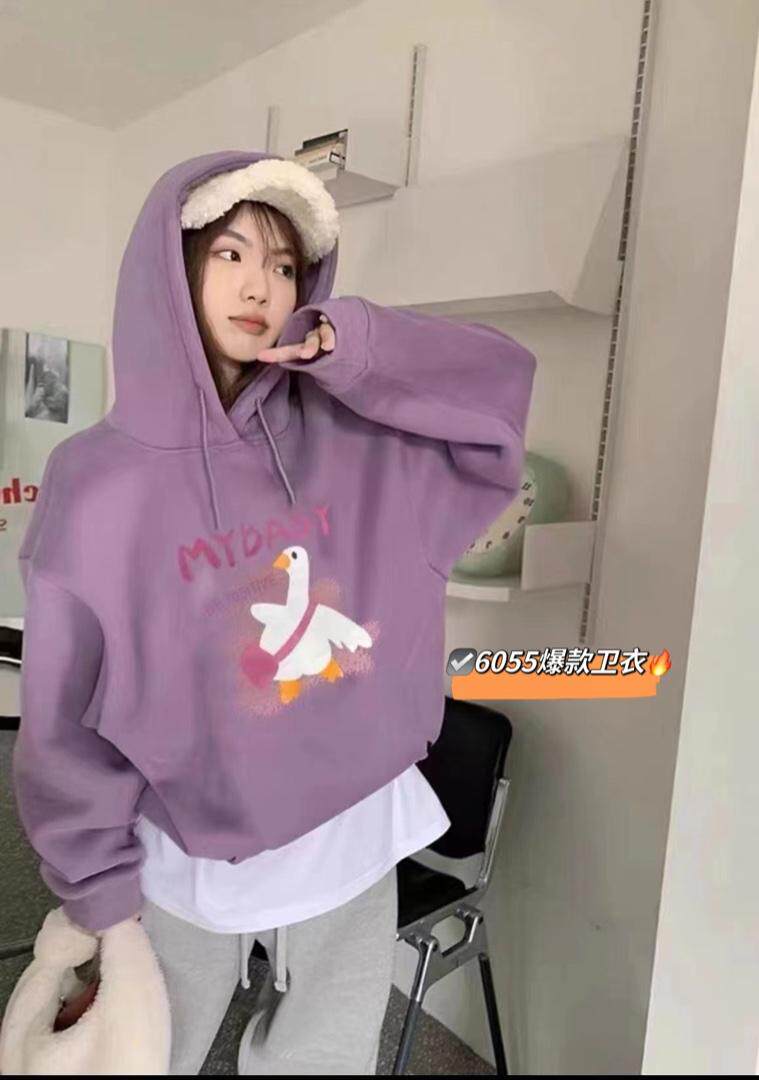 小白鸭加绒卫衣，女装卫衣/绒衫，一杭