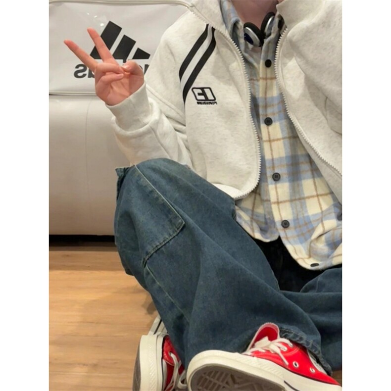 【有货】cleanfit花灰色卫衣男春秋高级感痞帅开衫外套H637LL-P65,男装卫衣,星座1007（原301D）
