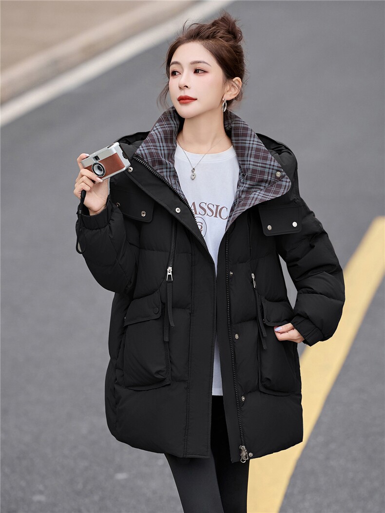 2025年冬季90白鸭绒羽绒服中长款,女装羽绒服,艾尚靓装